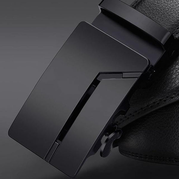 Planet Gates CD / 100cm Brand Fashion Automatic Buckle Black Genuine Leather Belt Men's Belts Cow Leather Belts for Men 3.5cm Width