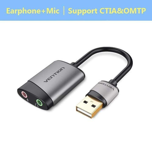 Planet Gates CDKHB USB External Sound Card USB to 3.5mm Audio Adapter USB to Earphone Microphone for Macbook Computer Laptop PS4 Sound Card