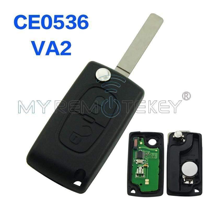Planet Gates CE0536 207 307 308 car Flip remote key 2 Button 434mhz VA2 key blade for Peugeot   remtekey