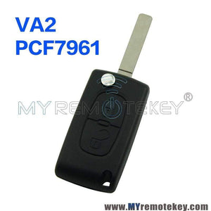 Planet Gates CE0536 207 307 308 car Flip remote key 2 Button 434mhz VA2 key blade for Peugeot   remtekey