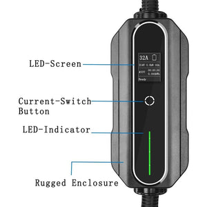 Planet Gates CEE Plug 220V-240V Car Charging Cable Electric Vehicle EV Charger Type 2 32 Amp Portable EVSE, IEC 62196-2