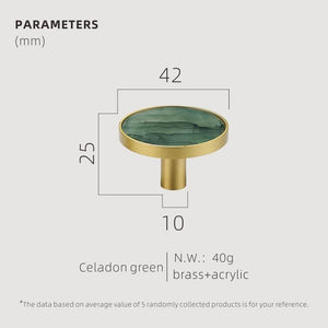 Brass Furniture Handles Shell Simple Nordic Pastoral Wardrobe Dresser Knobs Cupboard Cabinet Drawer Round Colorful Pulls