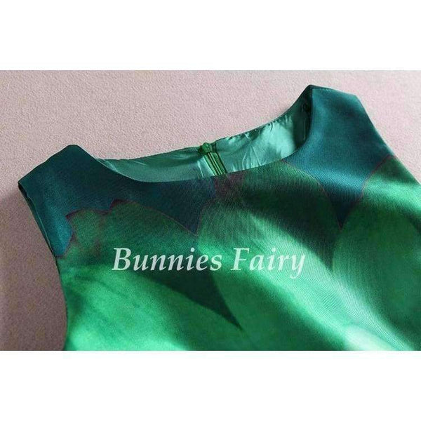 Planet Gates Celebrity-inspired Women Elegant Vintage Retro Flower Floral Print Vest Dresses Sleeveless O-Neck Vestido de Fiesta