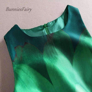 Planet Gates Celebrity-inspired Women Elegant Vintage Retro Flower Floral Print Vest Dresses Sleeveless O-Neck Vestido de Fiesta