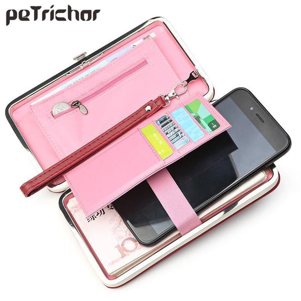 Planet Gates Cell Phone Box Women Wallet Large Capacity Leather Wristband Clutch Wallet Female Fashion Ladies Long Purse HOT