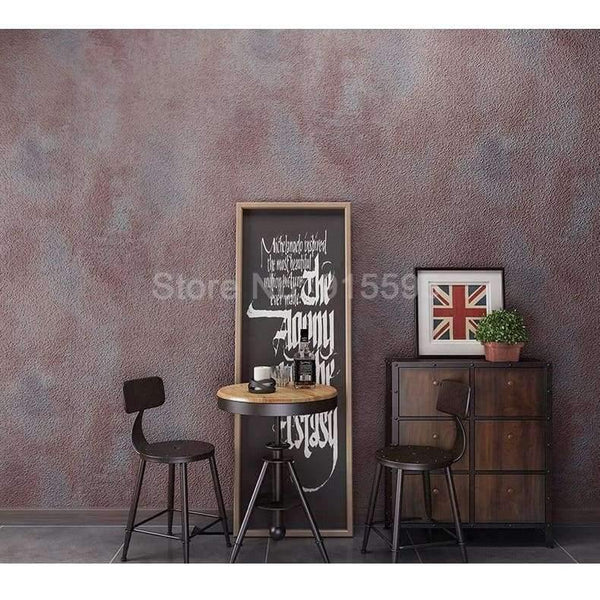 Planet Gates Cement Ash / 5.3㎡ Retro Plain Grey Cement PVC Vinyl Wallpaper For Walls Living Room Bar Cafe Restaurant Clothing Shop Background Wallpaper Roll