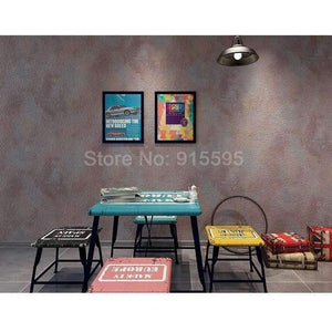 Planet Gates Cement Ash / 5.3㎡ Retro Plain Grey Cement PVC Vinyl Wallpaper For Walls Living Room Bar Cafe Restaurant Clothing Shop Background Wallpaper Roll