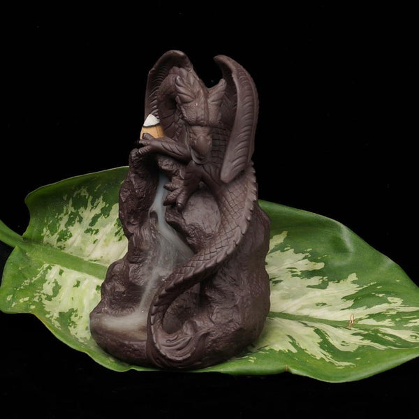 Ceramic Backflow Incense Burner Dragon Pterosaur Creative Home Garden Bed living room Office Decor Buddha Statue Gift