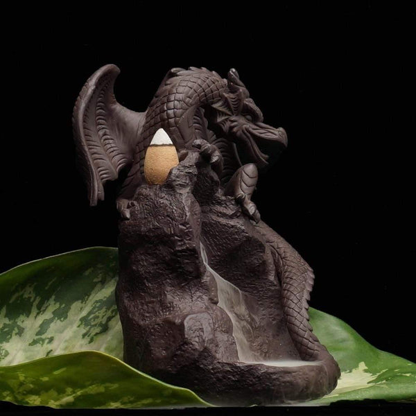 Ceramic Backflow Incense Burner Dragon Pterosaur Creative Home Garden Bed living room Office Decor Buddha Statue Gift