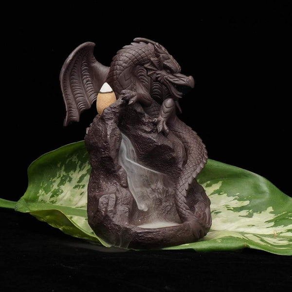 Ceramic Backflow Incense Burner Dragon Pterosaur Creative Home Garden Bed living room Office Decor Buddha Statue Gift