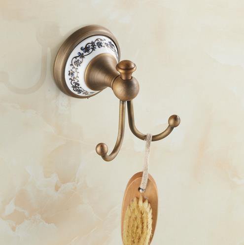 Planet Gates Ceramic Bathroom Products Round Base Brushed Accessories Set Antique Brass Bath Hardware Sets wall mounted anqtiue bathroom set