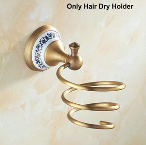 Planet Gates Ceramic Bathroom Products Round Base Brushed Accessories Set Antique Brass Bath Hardware Sets wall mounted anqtiue bathroom set