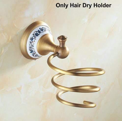 Planet Gates Ceramic Bathroom Products Round Base Brushed Accessories Set Antique Brass Bath Hardware Sets wall mounted anqtiue bathroom set