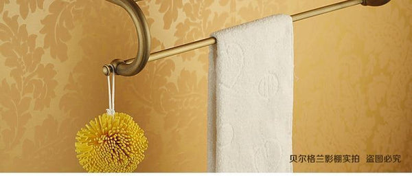 Planet Gates Ceramic Bathroom Products Round Base Brushed Accessories Set Antique Brass Bath Hardware Sets wall mounted anqtiue bathroom set