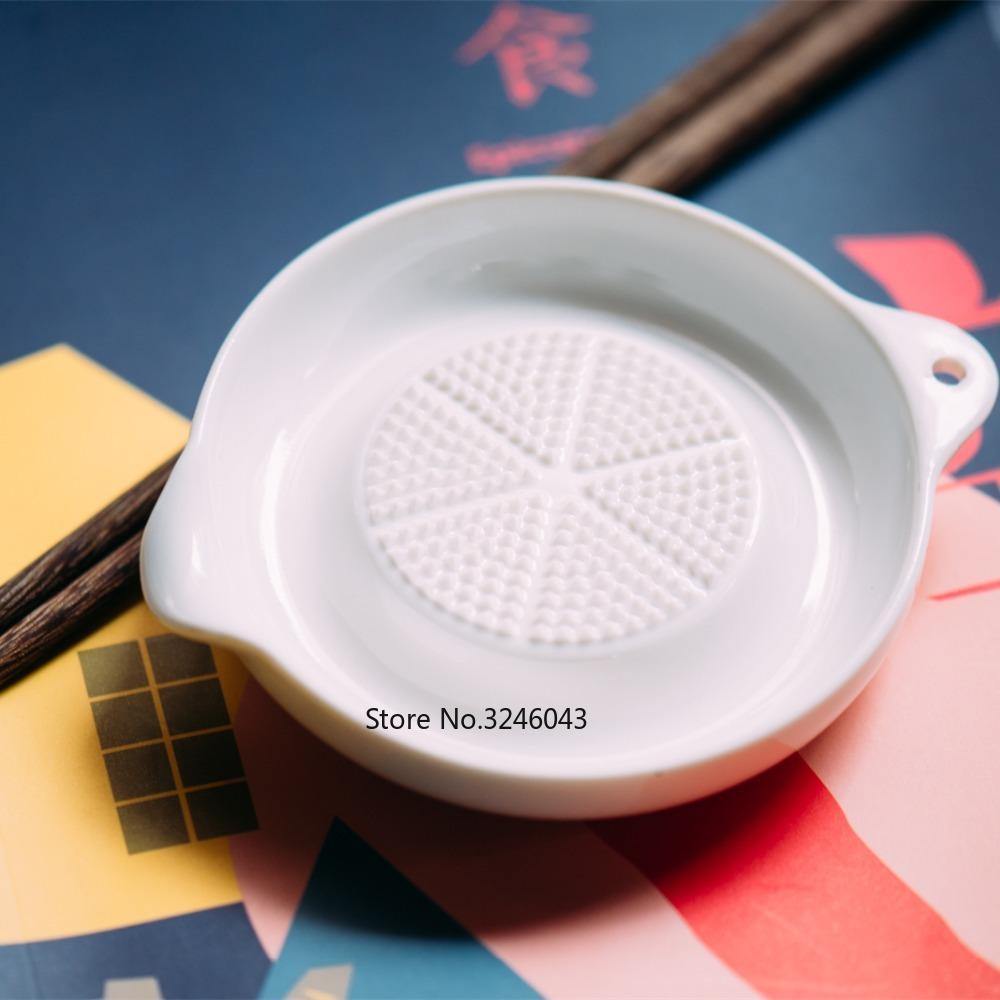 Planet Gates Ceramic Ginger Garlic Wasabi Grater Crushed Garlic Press Device soy sauce dish for sushi sashimi Baby complementary food tools