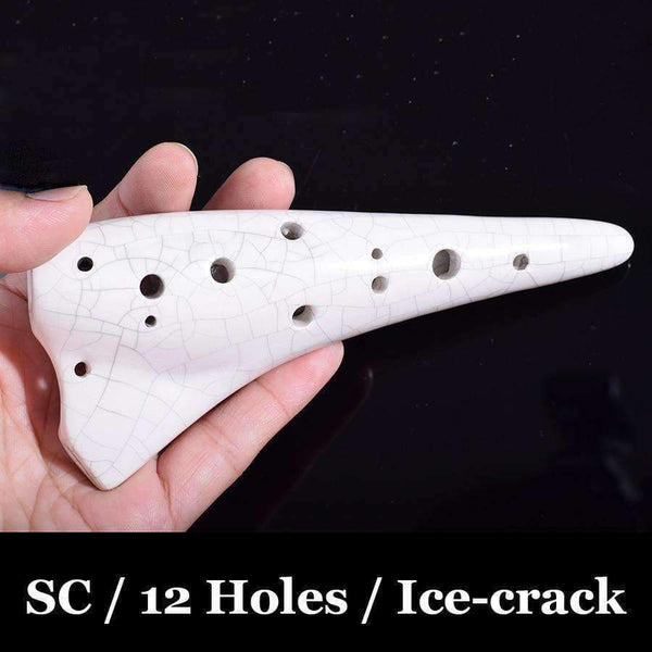 Planet Gates Ceramic Ocarina Submarine Soprano C Glazed Flute Tenor Flauta 12 Hole Okarina Wind Musical Instrument Ice-crack Kiln-fired