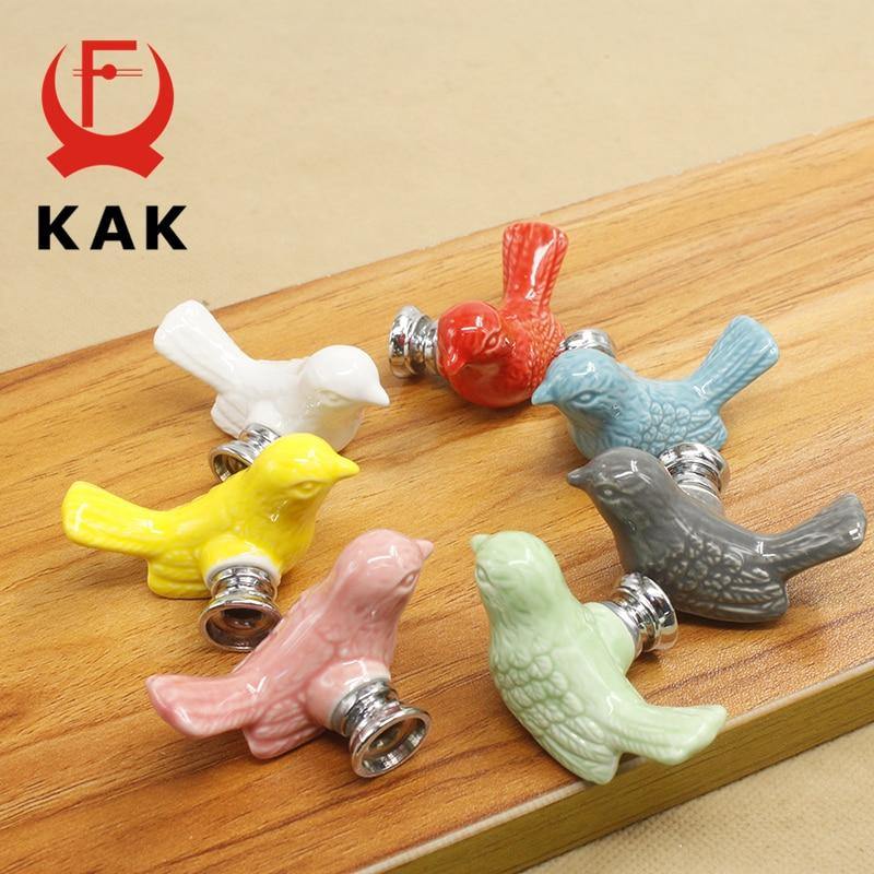 Ceramic Peace Dove Drawer Knobs 3D Cartoon Bird Cabinet Cupboard Handles Novelty Creative Fashion Furniture Handles Hardware