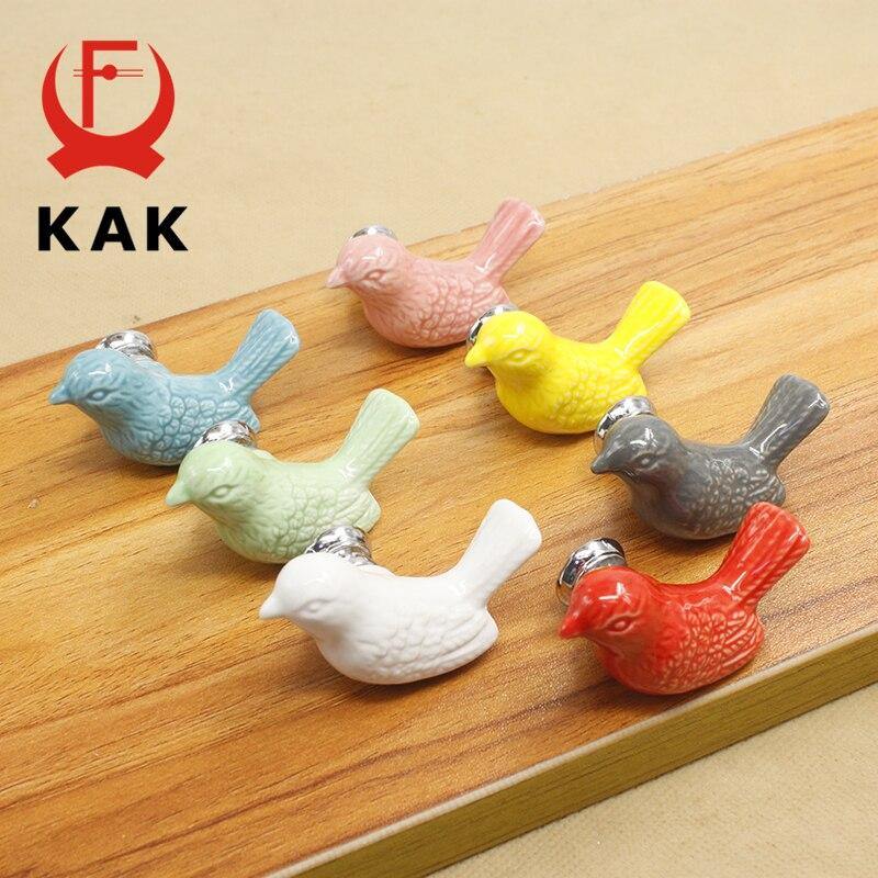 Ceramic Peace Dove Drawer Knobs 3D Cartoon Bird Cabinet Cupboard Handles Novelty Creative Fashion Furniture Handles Hardware