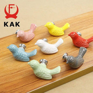 Ceramic Peace Dove Drawer Knobs 3D Cartoon Bird Cabinet Cupboard Handles Novelty Creative Fashion Furniture Handles Hardware