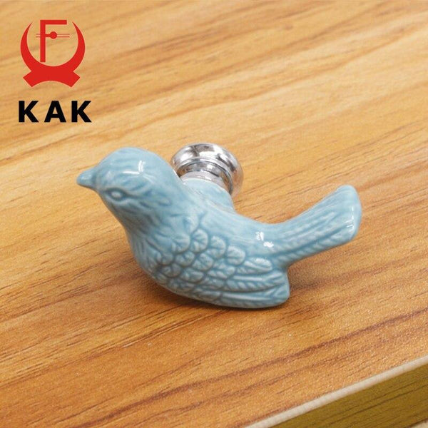 Ceramic Peace Dove Drawer Knobs 3D Cartoon Bird Cabinet Cupboard Handles Novelty Creative Fashion Furniture Handles Hardware