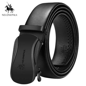 Planet Gates CF BAOBIAN / 100cm Brand Fashion Automatic Buckle Black Genuine Leather Belt Men's Belts Cow Leather Belts for Men 3.5cm Width