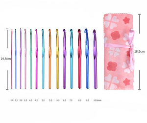 Planet Gates CH008-C1 Crochet Hooks Set With Case 14 Styles Knitting Needles Set DIY Needle Arts Craft Scissors  Markers Sewing Tools GYH