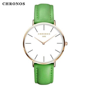 Planet Gates CH0225 Women Minimalist Wristwatches Fashion Lovers Couples Watch with Leather Strap Clock Simple Relogio Masculino Reloj Mujer