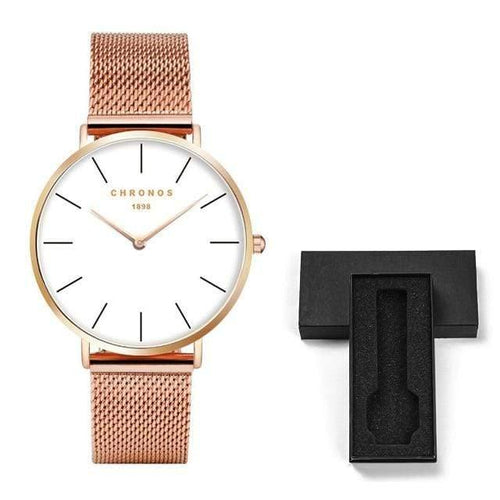 Planet Gates CH0231 and box Men Watches Leather/Steel Mesh Lover's Wrist Watch Fashion Quartz-Clock Rose Gold Silver Relogio Feminino