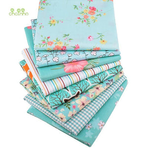Planet Gates Chainho,Green Floral Series,8pcs/Lot,Printed Twill Cotton Fabric,Patchwork Cloth,DIY Sewing Quilting Material For Baby&Children