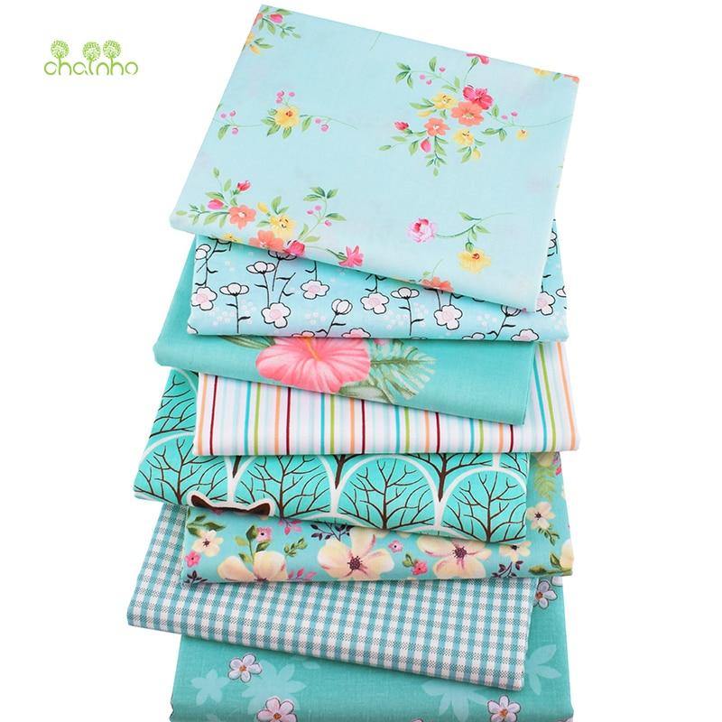 Planet Gates Chainho,Green Floral Series,8pcs/Lot,Printed Twill Cotton Fabric,Patchwork Cloth,DIY Sewing Quilting Material For Baby&Children