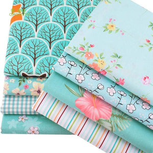 Planet Gates Chainho,Green Floral Series,8pcs/Lot,Printed Twill Cotton Fabric,Patchwork Cloth,DIY Sewing Quilting Material For Baby&Children