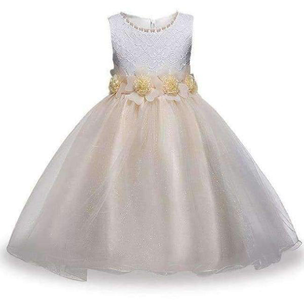 Planet Gates Champagne 1 / 5 Bridesmaid Wedding Flower Girls Dress For Girls Party Dresses Children Prom Princess Dresss Girl Costume 8 10 11 12 14 Year