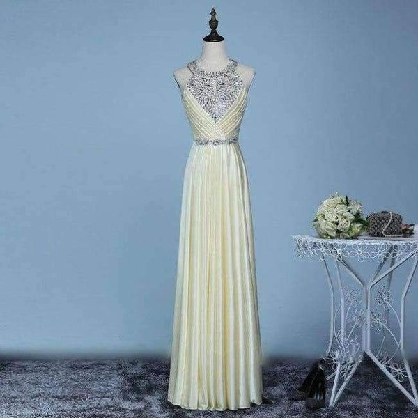 Planet Gates champagne / 2 Vestido de Festa de Casamento 2018 Long Crystal Bridesmaid Dresses for Wedding Party Satin Dress Formal Prom Party Gowns