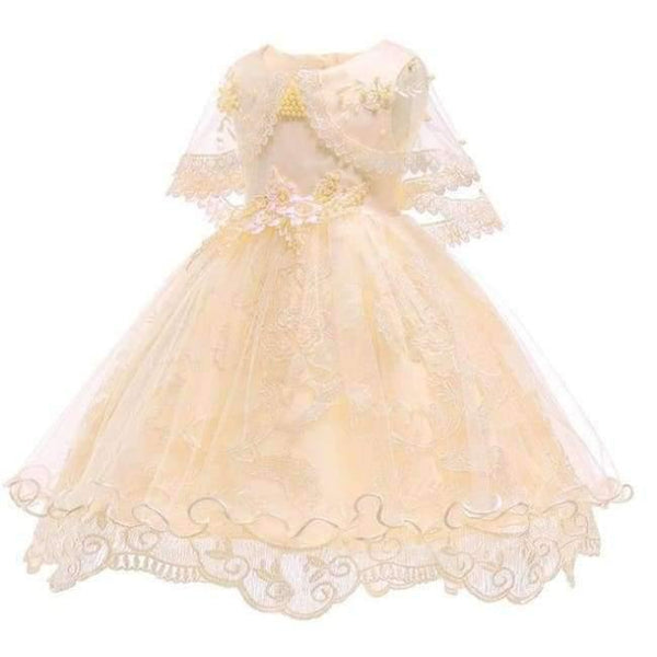 Planet Gates champagne / 3T Girl Dress Party Birthday wedding princess Toddler baby Girls Christmas Clothes Children Kids Girl Dresses