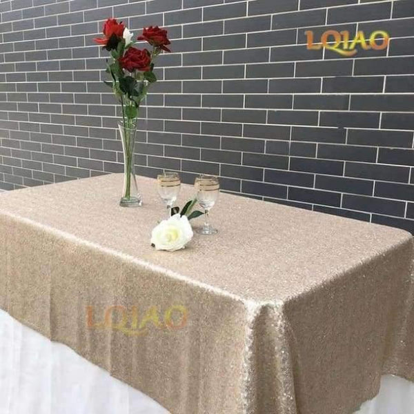 Planet Gates Champagne / 60x102in-150x255cm Sparkly Pink Gold/Silver 120x200cm Sequin Glamorous Tablecloth/Fabric For Wedding Party Table Decorations Sequin Table Cloth