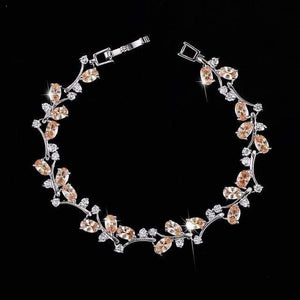 Planet Gates Champagne Cubic Zircon Crystal Silver Color Royal Jewellry Green CZ Stone Tennis Bracelets for Women B015