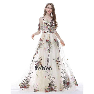 Planet Gates Champagne Evening Dress elegant for Women Sleeveless Long Sexy Half Sleeves Plus Size Prom Dresses 2018 Party gown