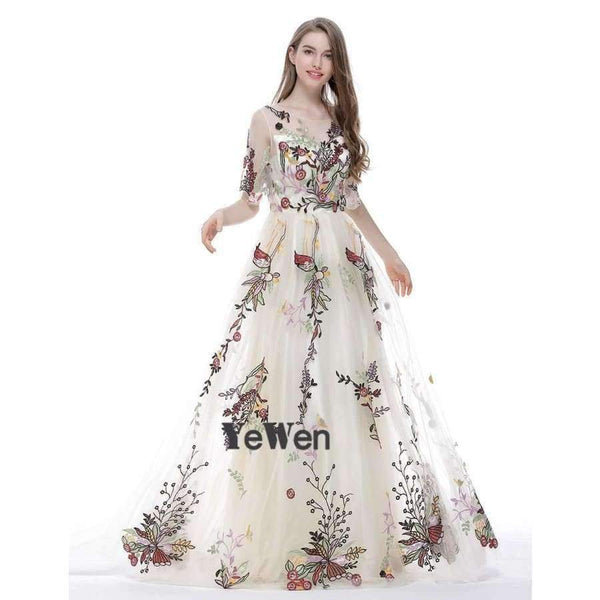 Planet Gates Champagne Evening Dress elegant for Women Sleeveless Long Sexy Half Sleeves Plus Size Prom Dresses 2018 Party gown