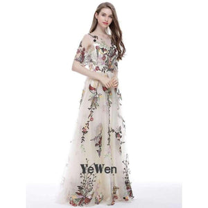 Planet Gates Champagne Evening Dress elegant for Women Sleeveless Long Sexy Half Sleeves Plus Size Prom Dresses 2018 Party gown