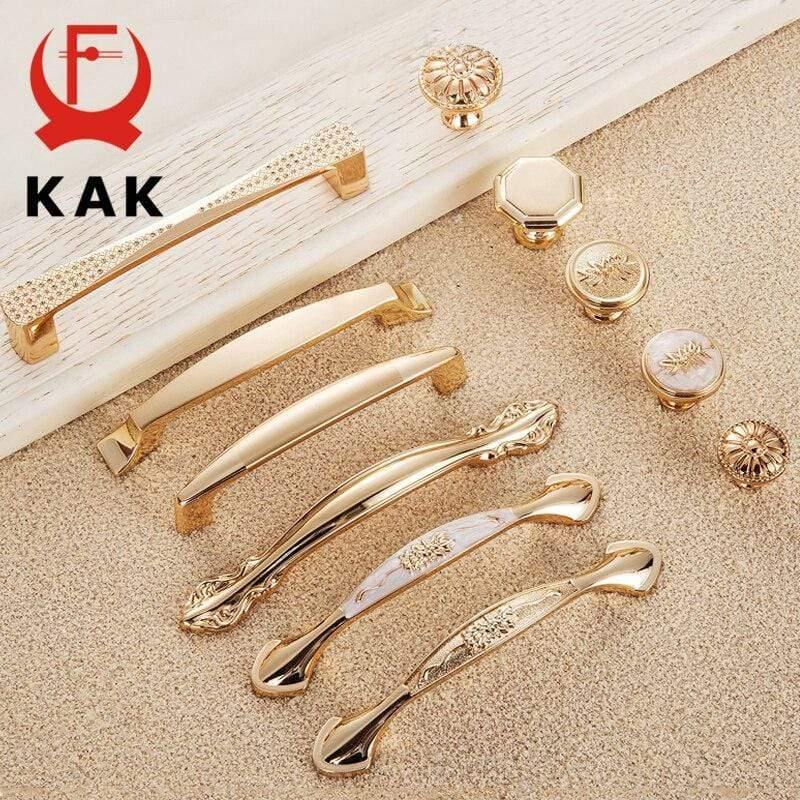 Champagne Gold Door Handles Zinc Alloy Cabinet Handle Drawer Knobs European Wardrobe Pulls Kitchen Handle Furniture Hardware