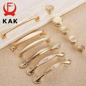 Champagne Gold Door Handles Zinc Alloy Cabinet Handle Drawer Knobs European Wardrobe Pulls Kitchen Handle Furniture Hardware
