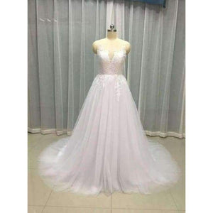 Planet Gates Champagne Lace Wedding Dress Beach Bridal Gowns Wedding Gowns Tulle Wedding DressesVestido de Novia 2018 robe de mariage