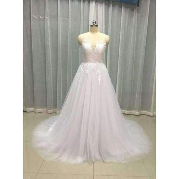 Planet Gates Champagne Lace Wedding Dress Beach Bridal Gowns Wedding Gowns Tulle Wedding DressesVestido de Novia 2018 robe de mariage