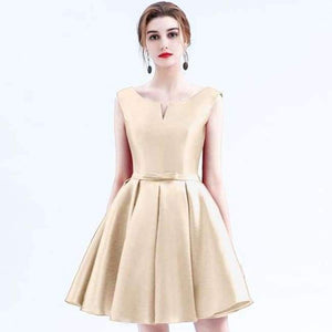 Planet Gates Champagne NO.5 / 2 New fashion fuchsia vestido de noiva short design Champange color lace up bridal party cocktail dress