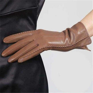 Planet Gates champagne / S High Quality Elegant Women Genuine Lambskin Leather Gloves Autumn And Winter Thermal Hot Trendy Female Glove L085