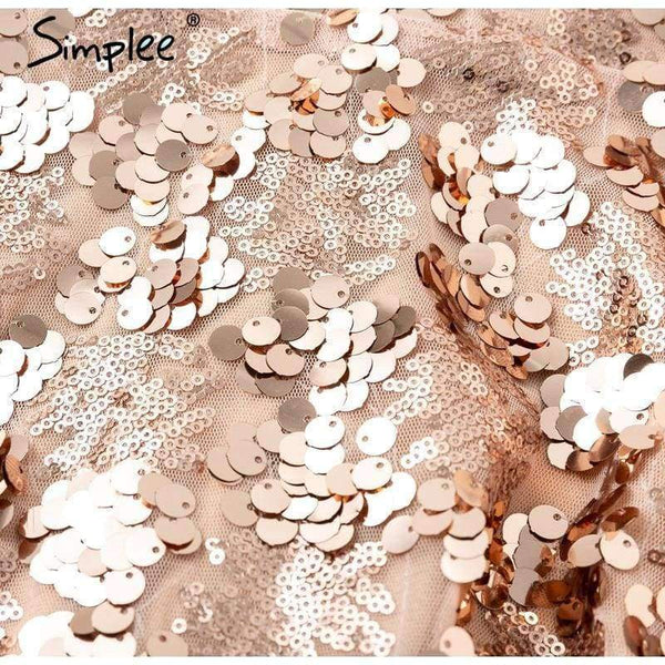 Simplee Shiny Sequin Backless Sexy Mesh Dress Summer Sleeveless Mini Dress V Neck Party Club Women Punk Style Dress Vestidos