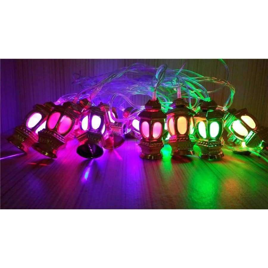 Planet Gates Changeable / EU PLUG RGB Led Christmas Lantern string lights 5m 20 Palace lamp pendant bedroom garland wedding decoration holiday lighting 220V
