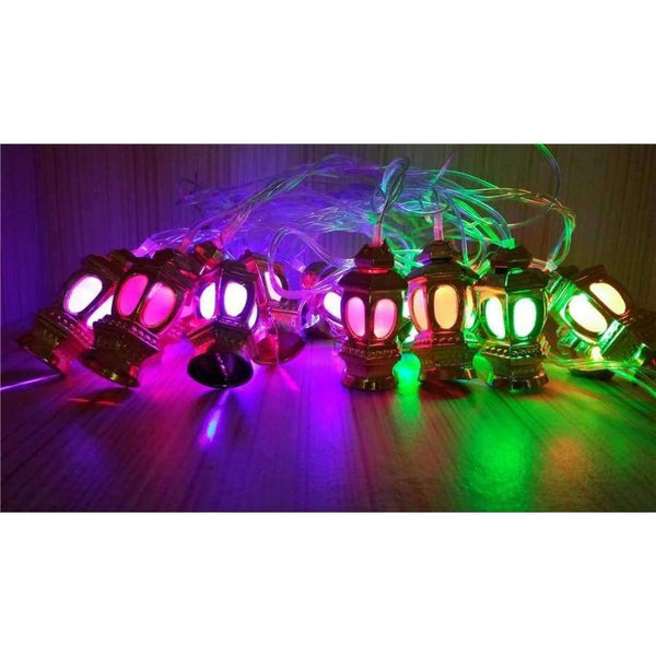 Planet Gates Changeable / EU PLUG RGB Led Christmas Lantern string lights 5m 20 Palace lamp pendant bedroom garland wedding decoration holiday lighting 220V