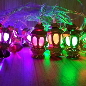 Planet Gates Changeable / EU PLUG RGB Led Christmas Lantern string lights 5m 20 Palace lamp pendant bedroom garland wedding decoration holiday lighting 220V