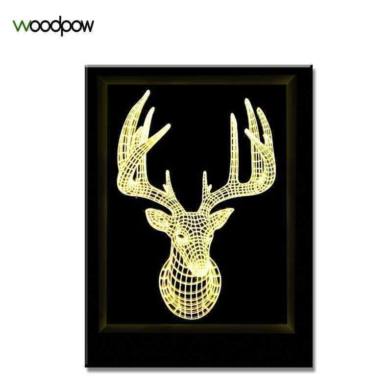 Planet Gates Changeable / guitar Creative 3D LED Acrylic Photo Frame Table Lamp Light Elk/Dolphin/Guitar 7 Color Smart Bedside Night Light With Remote Control